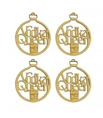 Laser Cut Pack of 4 Themed Baubles - Vodka Queen